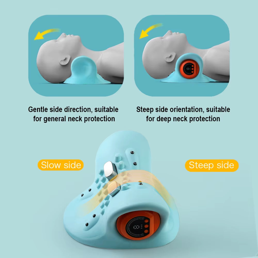 Shiatsu Neck Massager Pillow Constant Temperature Heat Vibration EMS Low Frequency Pulse Massage for Car Office/Home