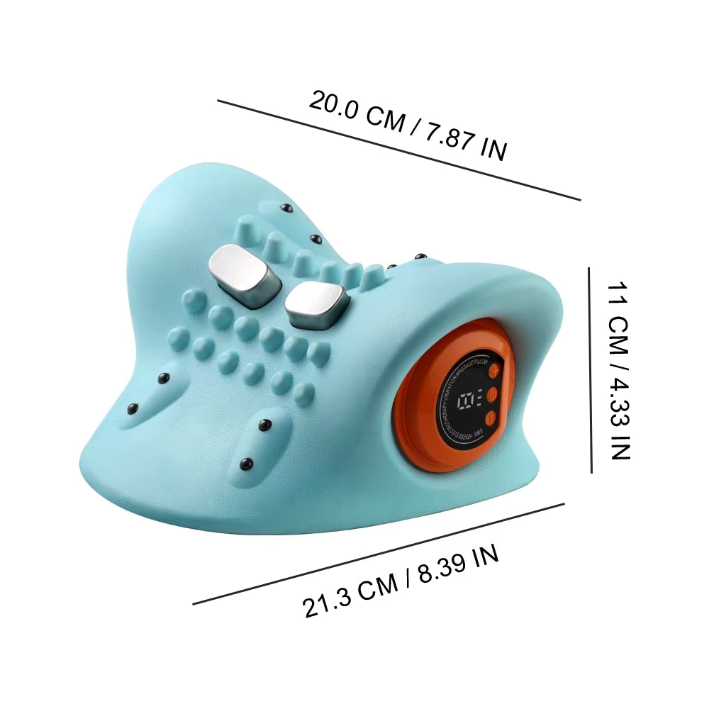 Shiatsu Neck Massager Pillow Constant Temperature Heat Vibration EMS Low Frequency Pulse Massage for Car Office/Home