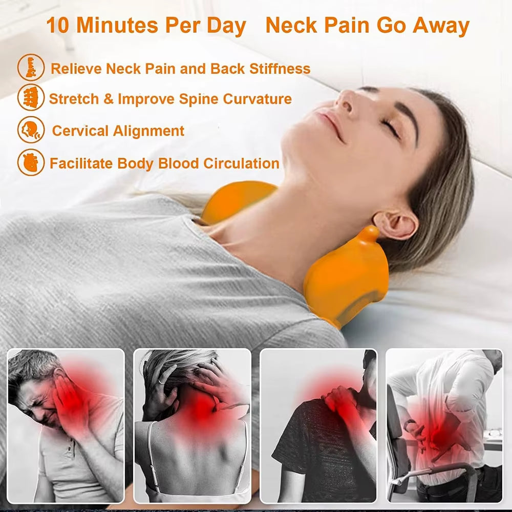 Neck Back Stretching Device Spine Relax Cervical Vertebra Lumbar Traction Straight Spine Back Massage Board Brace Health Care